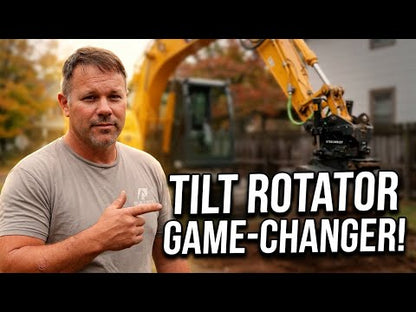 Werk-Brau Tiltrotator | Powered by Steelwrist | Model X02 To X32 | Width 16.9” To 31.8” | ±45° Tilt | 1 To 37 Tons | For Excavator