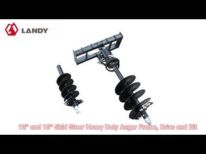 Landy Attachments Post Hole Auger Drive | Auger Diameters 12” & 18” | 11-20 GPM | 15-20 HP | For Skid Steers, ATVs, UTVs & Tractors