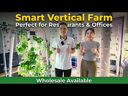 Lyine Vertical Hydroponic Tower | Model 5P8 Mechanical | Height 61" | 8-Layer | 24 Plant Sites | For Indoor Growing System