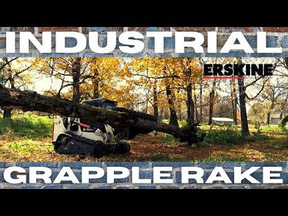 Erskine Industrial Grapple Rake | 60", 72" & 84" Model | With Flat Faced Couplers | For Skid Steer