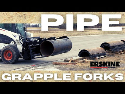 Erskine Pipe Grapple Forks | Frame Width 58" | Factory Installed Couplers | For Skid Steer