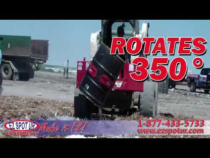 EZ Spot UR Attachment Barrel Handler | Model EZ-0002 | Jaw Opening 21"–39.5" | 20–30 GPM | 3–5 Ton | For Skid Steer, Compact Track Loaders, Wheel Loaders, Excavators, Mini Excavators, Telehandlers & Backhoes