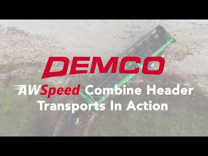 Demco | All Wheel Steer Header Transport Trailer | Model HT38AWS, HT42AWS, HT48AWS | Lengths 38' To 48' | GVW 14,000 To 16,000 lbs | Horsepower 400 To 500 HP | For Tractor
