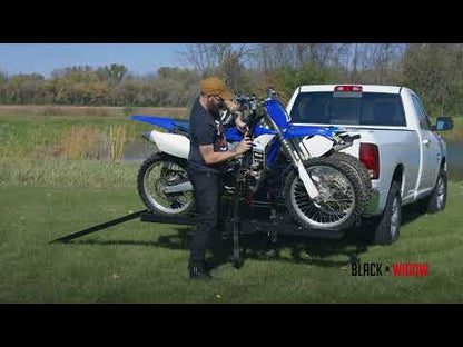 Black Widow Double Dirt Bike Carrier | Model AMC-600-2 | Track Width 75" | Capacity 600 lb | For Class III/IV 2" Hitch Motorcycle & EBike
