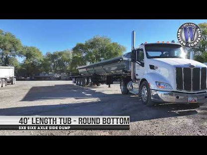 SmithCo 6-Axle Side Dump Trailer | Model SX6U-53-40 | Frame Length 53' | Tube Length 40' | Tub Paint DV-19088 White