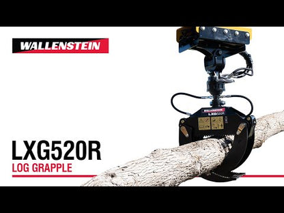 Wallenstein Log Grapple | Model LXG520R/G100 | 360° Hydraulic Rotator | Hydraulic Flow 5 GPM | For Excavators