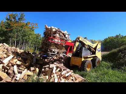Wifo Equipment Rotating Pallet Fork | Model K53A-O/GE/Hose | Folding Side Arm 48" Long | Capacity 5500 LBS | For Tractor