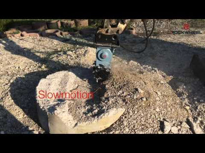 RockZone Rock and Concrete Grinder Attachment | Model Rockwheel C2 | Width 12" | 12.7HP Grinder | Up to 3 Tons | For Mini & Micro Excavators