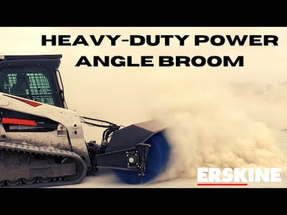 Erskine Heavy Duty Power Angle Broom | 72", 84" & 96" Width | Flow Range 13-24 GPM | For Skid Steer