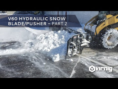 Virnig V60 Hydraulic Snow Blade/Pusher | Models HSBP120, HSBP132, HSBP144 & HSBP156 | Widths 124.5" To 160.5" | Hydraulic Flow 15 To 25 GPM | For Skid Steer