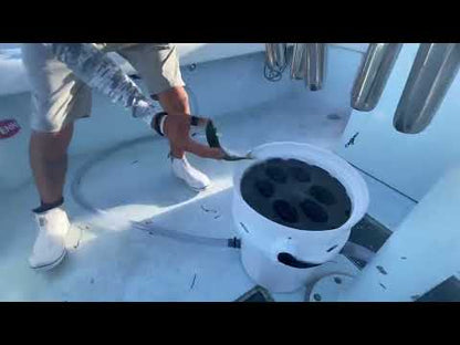 R&R Tackle Co. Live Bait Bucket Tube Saltwater Fishing Attachment | Model Kite/Pitch 6-Hole | 12" Oval Tube | For Offshore Anglers (Designed for Small Bait Species)