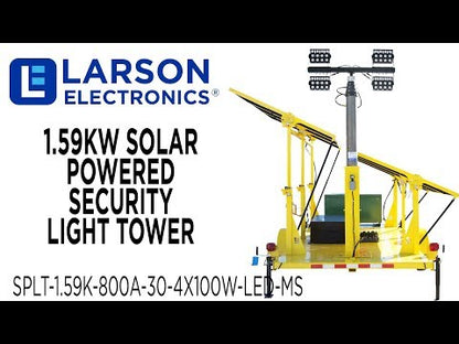 Larson Electronics 1.59KW Solar Powered Security Light Tower - (4) 100 Watt LED Lights - Motion Sensor - Pneumatic Mast