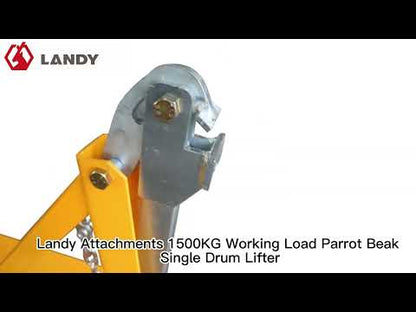 Landy Attachments Parrot Beak Double Drum Lifter | Width 40" | 8-30+ GPM | For Forklifts