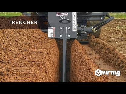 Virnig V60 Trencher | Models TRN36, TRN48, TRN60 | Dig Depth 36" To 60" | Hydraulic Flow 15 To 45 GPM | For Skid Steer