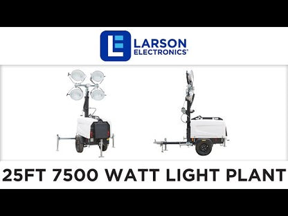 Larson Electronics 20kW Generator - Water Cooled Diesel Engine - 25' Hydraulic Tower - (6) 500W LED Lamps - 25 Gal Tank