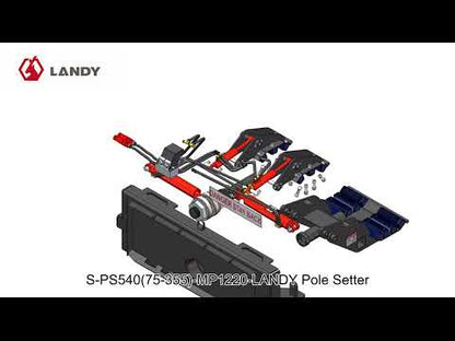 Landy Attachments Hydraulic Pole Setter | Width 42" & 52" | Opening Range 3"-21" | 16 GPM | 1 Ton | For Skid Steers, Excavators & Telehandlers