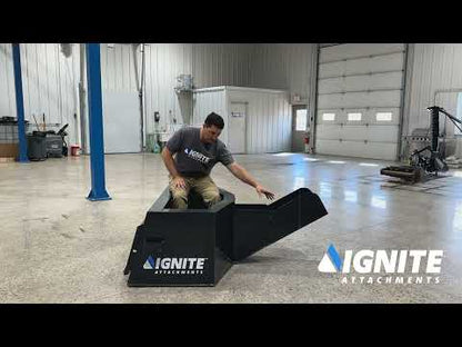 Ignite Attachments Concrete Chute Bucket | Width 50.5" | Capacity 2/3 yd | Hydraulic Flow Range 13–25 GPM | For Skid Steers