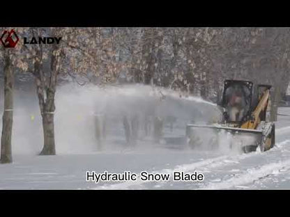 Landy Attachments Extreme-Duty Snow Blade | Width 72" & 84" | 45-60 HP | 16 GPM | For Skid Steers, UTVs & Tractors