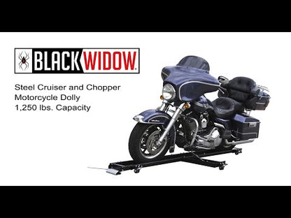 Black Widow Cruiser & Chopper Motorcycle Dolly | Model CRUISER-DOLLY | Track Size 94" x 8" | Capacity 1,250 lb | For Cruiser & Chopper Motorcycles