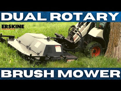 Erskine Dual Rotary Brush Mower | 84” Model | With Wheel & Replacement Blade Kit | For Skid Steer