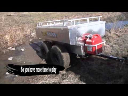 Bosski | Trailer | Model 2000 Aluminum ATV Wagon | Overall Dimensions 59" W x 125" L x 44" H | 46 cu ft Capacity | Horsepower 20 To 50 HP | For ATV