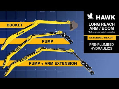 Hawk Excavator Long Reach Arm | Model LRA1036 | Reach 36' | 10–13 Ton | For Excavators