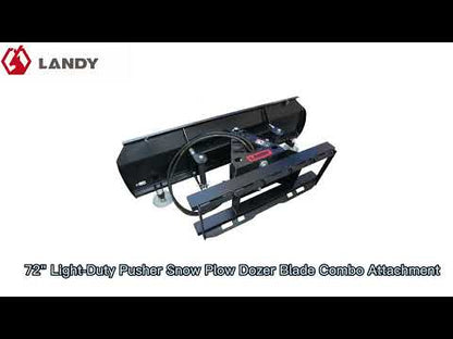 Landy Attachments Light-Duty Pusher Snow Plow | Width 72" | 16 GPM | 45-60 HP | For Skid Steers