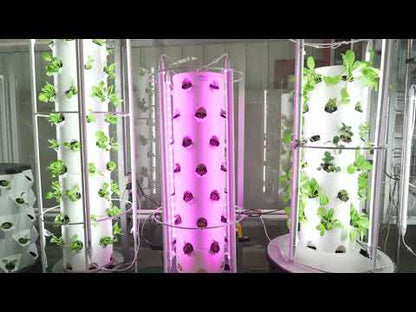 Lyine Vertical Hydroponic Tower | Model 5P8 Mechanical | Height 61" | 8-Layer | 24 Plant Sites | For Indoor Growing System