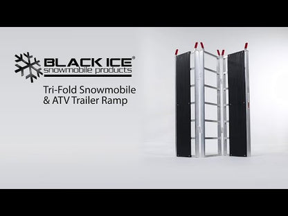Black Widow Black Ice Folding Snowmobile Trailer Ramp System | Models SNO-6054 Series | Size 54" Wide | Capacity 1,500 lb | Horsepower 4 To 90+ HP | For Snowmobiles & Trailers