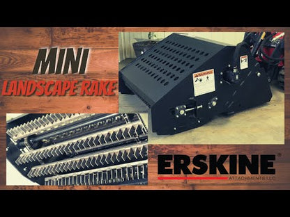 Erskine Mini Landscape Rake | Working Width 48" | Hydraulic Motor Flow Range 13-25 GPM | For Mini Skid Steer