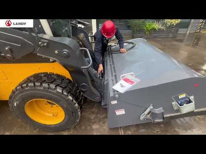 Landy Attachments Angle & Box Broom Sweeper | Sweeping Width 72" | 15 GPM | 15-20 HP | For Skid Steers, Tractors & Loaders