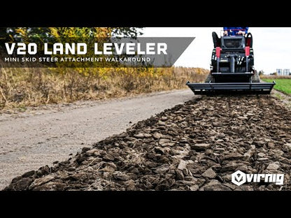 Virnig V20 Mini Skid Steer Land Leveler | Models CLL36, CLL42, CLL48 & CLL54 | Widths 36" To 54" | Hydraulic Flow Range 15 To 25 GPM | For Mini Skid Steers