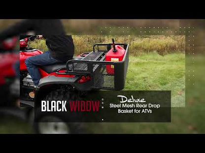 Black Widow Universal Deluxe Steel Mesh ATV Rear Drop Basket Rack | Model ATVDB-1004 | Size 41" L x 14" W | Capacity 300 lb. | Horsepower 4 To 90+ HP | For ATV & UTV Cargo Hauling