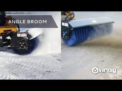 Virnig Angle Broom | Models VAB60 To VAB96 | Widths 60" To 96" | Hydraulic Flow 15 To 25 GPM | For Skid Steer
