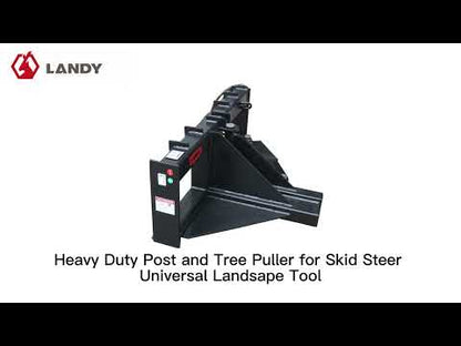 Landy Attachments Heavy Duty Post & Tree Puller | Width 48" | 16-20 GPM | 12-15 HP | For Skid Steer, ATVs, UTVs & Tractors