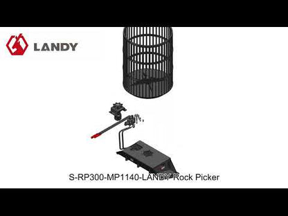 Landy Attachments Rotary Rock Picker | Diameter Drums 30" & 36" | 21-26 GPM | For Skid Steers
