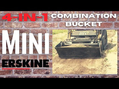 Erskine 4-in-1 Combination Bucket | 66", 72" & 80" Model | With Bolt-On Cutting Edge | For Skid Steer