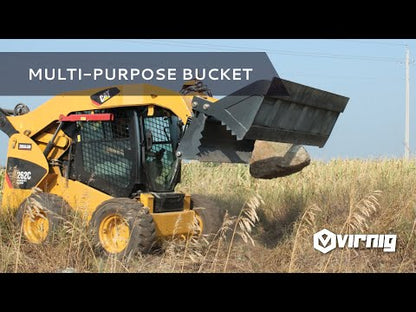 Virnig V60 Multi-Purpose Bucket (4-in-1) | Models HMPV66, HMPV72, HMPV78 & HMPV84 | Widths 66" To 84" | Hydraulic Flow 15 To 25 GPM | For Skid Steer