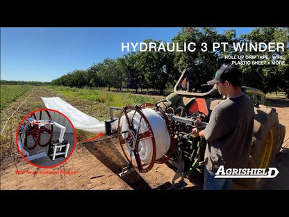 AGRISHIELD HYDRAULIC 3PT. UNIVERSAL WINDER | TAPE/TUBE & WIRE WINDER | FOR SKID STEER & TRACTORS