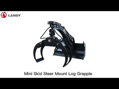 Landy Attachments Mini Skid Steer Log Grapple | Operating Width 48" | 8-13 GPM | For Mini Skid Steers