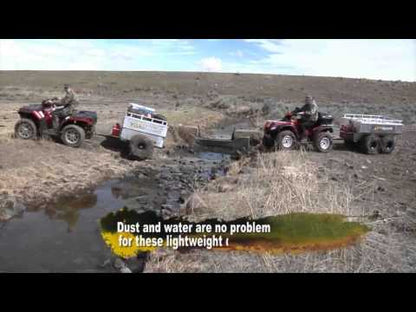 Bosski | Trailer | Model 2000 Aluminum ATV Wagon | Overall Dimensions 59" W x 125" L x 44" H | 46 cu ft Capacity | Horsepower 20 To 50 HP | For ATV