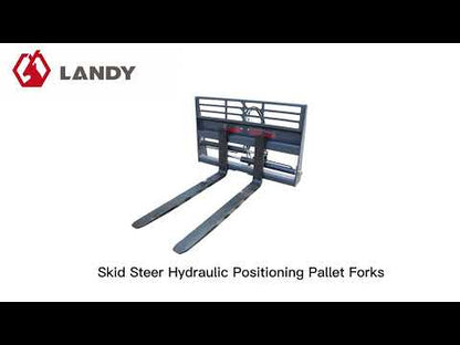 Landy Attachments Pallet Forks | Frame Width 48" | 16 GPM | For Skid Steers & Loaders