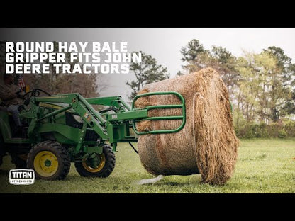 Titan Attachments Round Hay Bale Gripper | Overall Width 55" inches | Horsepower 40-75 HP | For Tractors