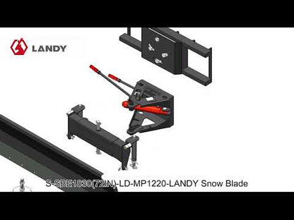 Landy Attachments Extreme-Duty Snow Blade | Width 72" & 84" | 45-60 HP | 16 GPM | For Skid Steers, UTVs & Tractors