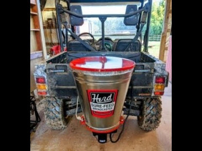 Herd Electric Broadcast Spreader / Seeder | Model GT-77ATV | Spread Width 28' | Capacity 77 lbs | 12V Electric Motor | for ATV & UTV