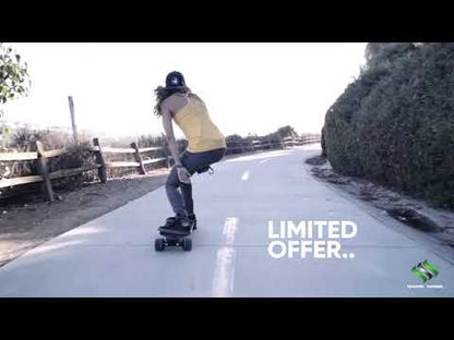 Shark Wheels Electric Recharge & Power Longboard | Wheel Size 80mm | Top Speed 17 -25 MPH | Range 7 - 20+ Miles