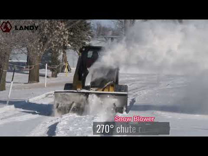 Landy Attachments Hydraulic Snow Blower | Model MS-HSB1220 | Width 48" | 8-13 GPM | For Mini Track Loaders & Skid Steers