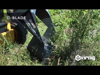 Virnig Skid Steer U-Blade | Models UBV26, UBV30 & UBV36 | Widths 26" To 36" | Hydraulic Flow 15 To 25 GPM | For Skid Steer