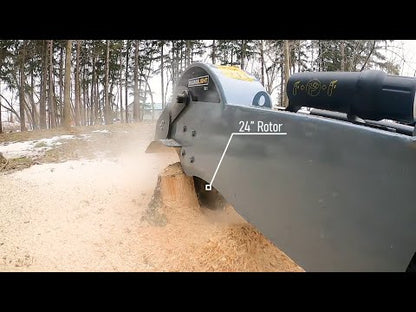 Baumalight | Stump Grinder | S22 | 24" Rotor | 12V Swing Actuator | 12–25 GPM  | For Skidsteer