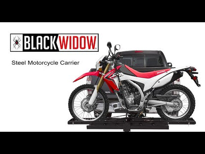 Black Widow Motorcycle Hitch Carrier Non-Folding | Model MCC-500-F | Track Width 6.9" | Capacity 500 lb | Fits Class III & IV 2" Hitches